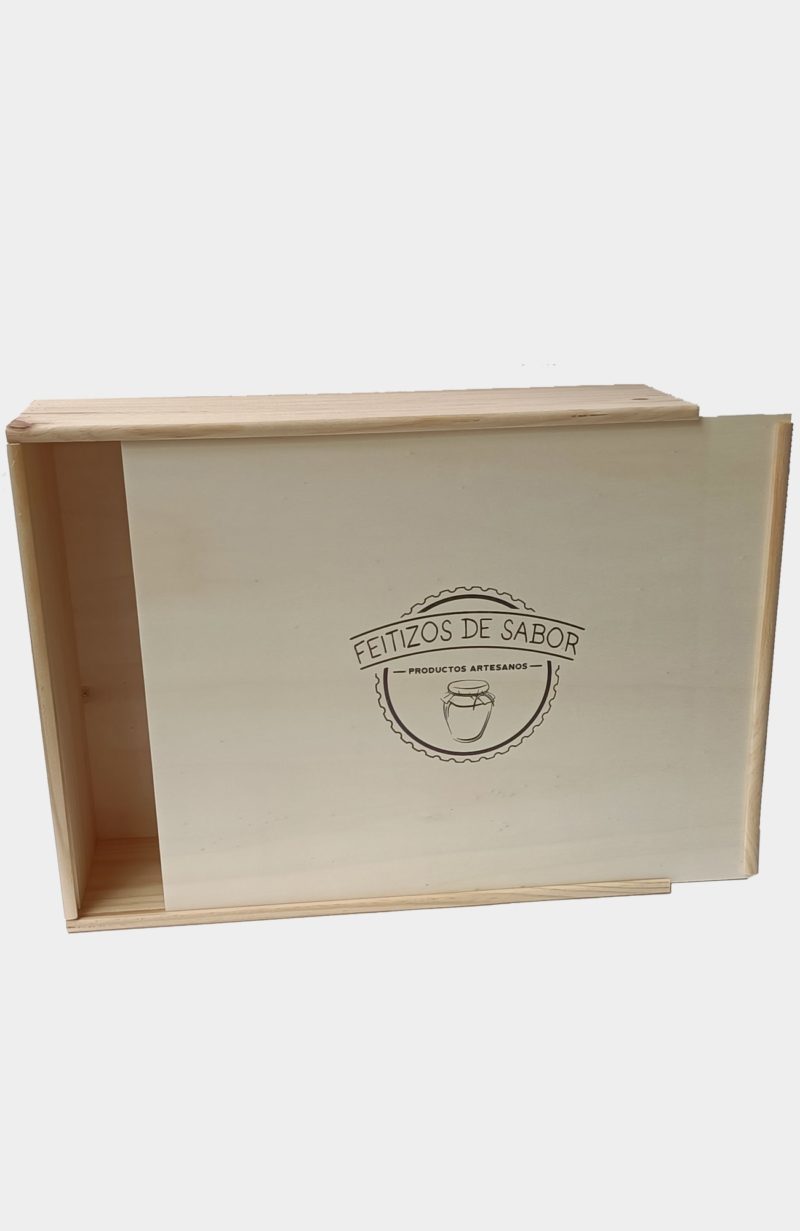 Caja de madera para productos gourmet