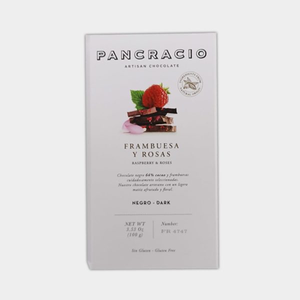 Chocolate PANCRACIO de FRAMBUESA Y ROSAS 100grs
